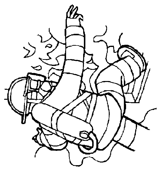 子供向けの消防士の塗り絵 (子ども用印刷ぬりえ：消防士)