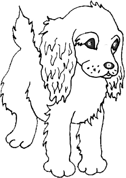 免费下载 犬 着色页,适合儿童 (子ども用印刷ぬりえ:犬)