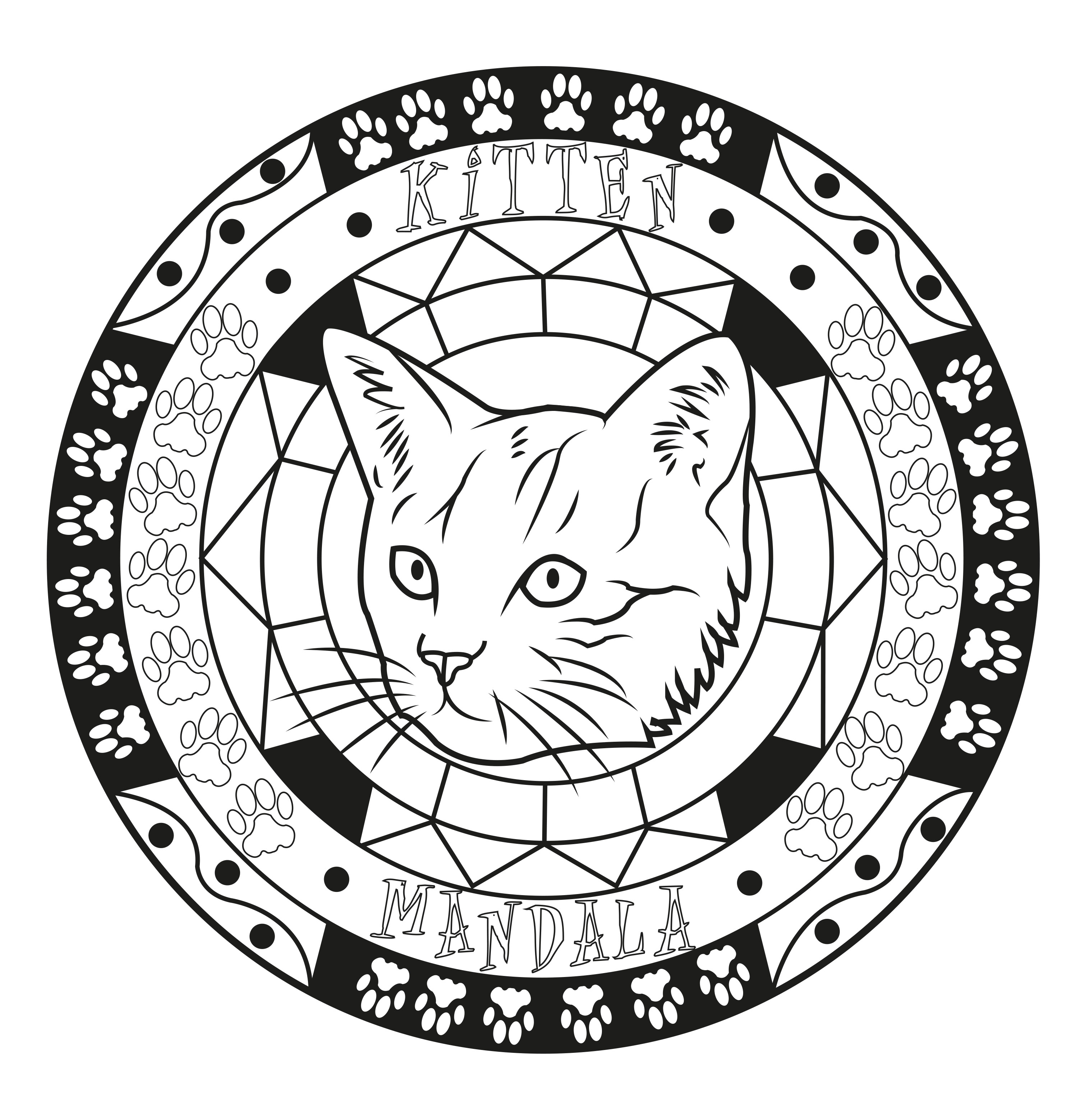 免费的 猫 儿童着色页打印 (子ども用印刷ぬりえ:猫)