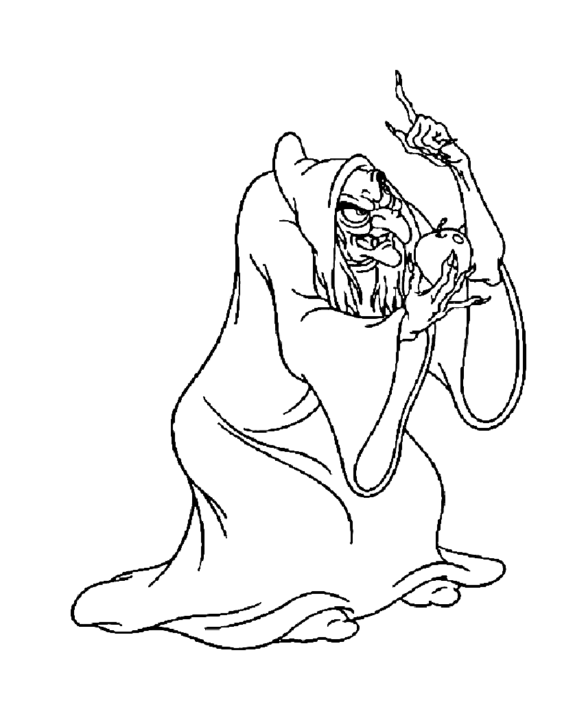 有趣的 白雪姫 着色页，儿童可打印 (子ども用印刷ぬりえ：白雪姫)