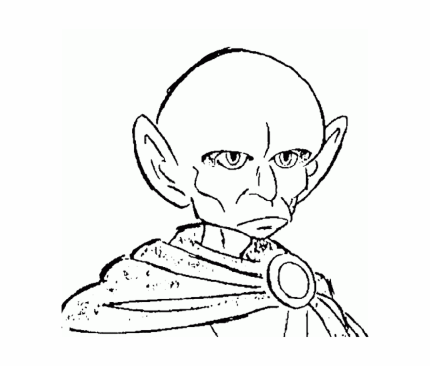 メナトールは奇妙なキャラクターです (子ども用印刷ぬりえ：神秘の黄金都市)