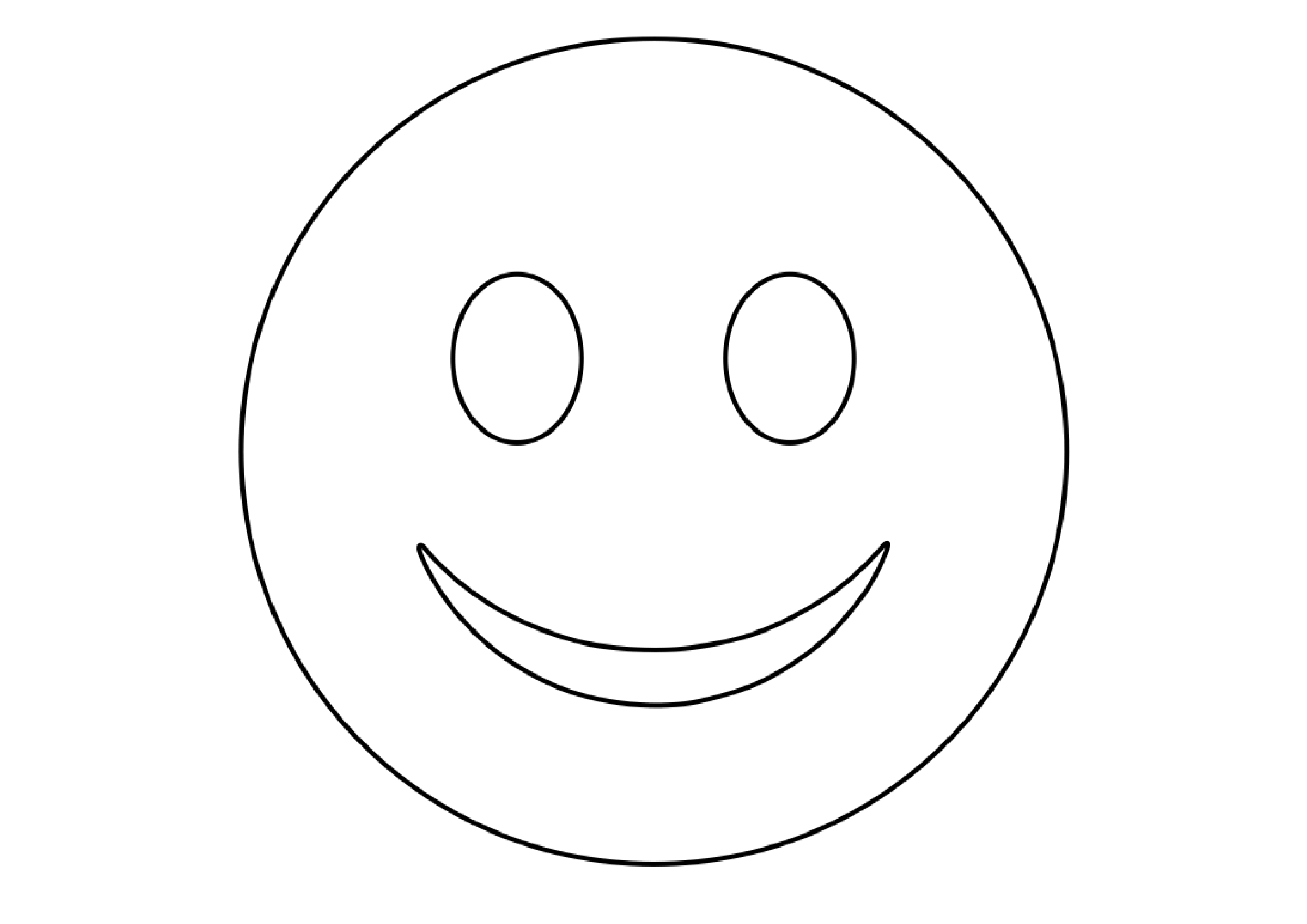 シンプルなスマイル (子ども用印刷ぬりえ：絵文字)