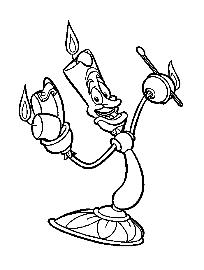 美女と野獣の塗り絵を印刷 (子ども用印刷ぬりえ：美女と野獣)