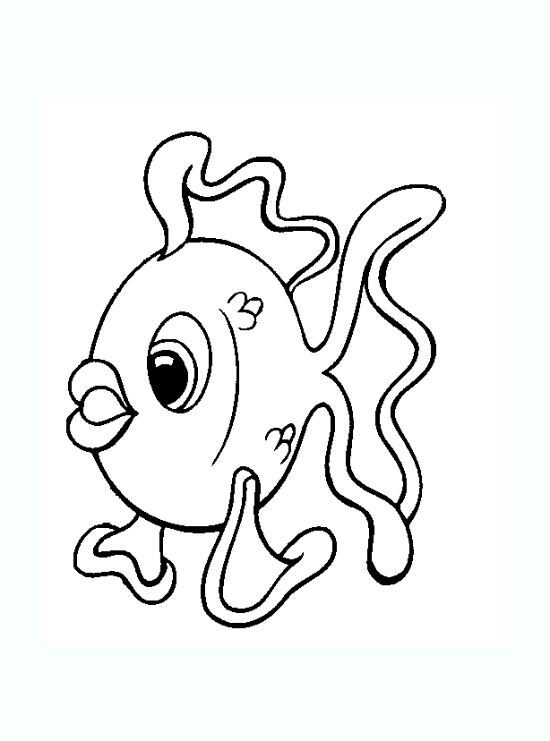 可爱的 魚 着色页打印 (子ども用印刷ぬりえ:魚)