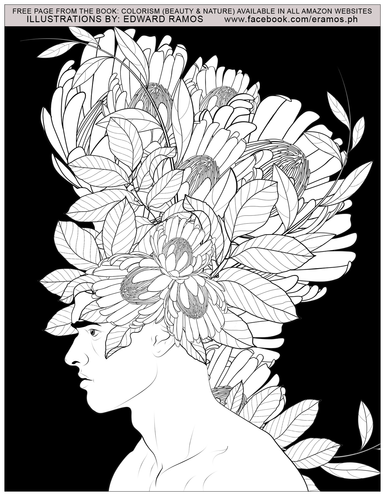 印刷して塗れるシンプルな抗ストレス / 禅のぬりえイラスト (抗ストレス / 禅)