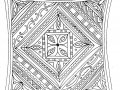 手描きの正方形曼荼羅 (ぬりえ 抗ストレス / 禅 印刷用)