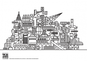 印刷用の建築と家のぬりえイラスト (ぬりえ 建築と家 印刷用)