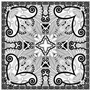 非常に複雑なアズレージョ (ぬりえ Azulejos 印刷用)