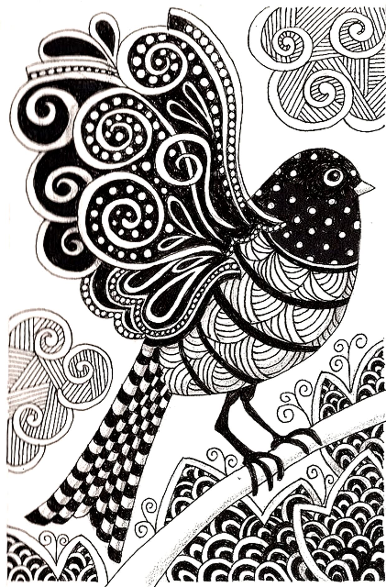 ダウンロード用の鳥のぬりえイラスト (鳥)