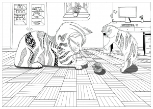 印刷して塗れるシンプルな猫のぬりえイラスト (ぬりえ 猫 印刷用)