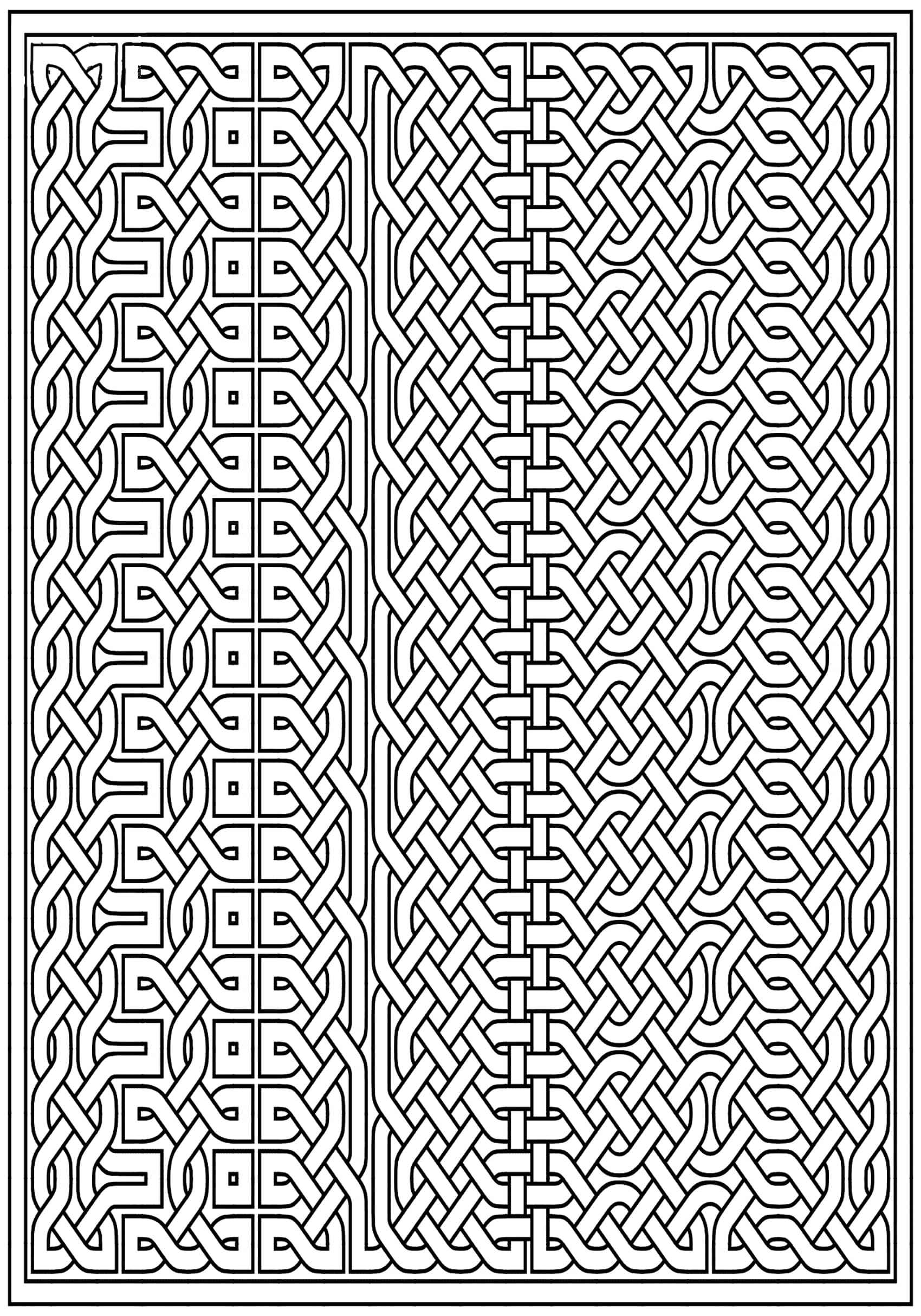 無限の絡み合い (ぬりえ ケルト芸術 大人向け印刷用)