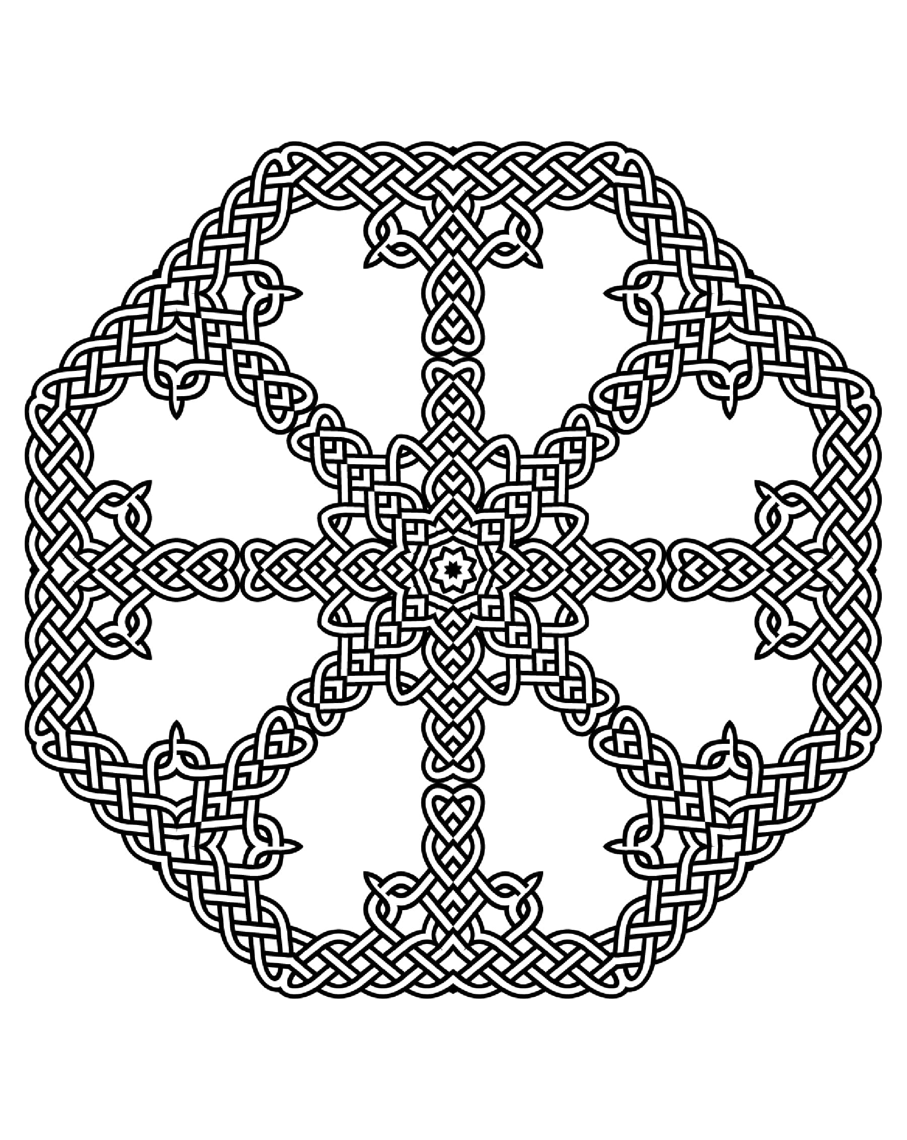 印刷用のケルト芸術のぬりえイラスト (ケルト芸術)