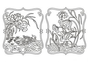中国の線画 (ぬりえ 中国とアジア 印刷用)