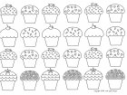 無料でダウンロードできるカップケーキのぬりえイラスト (ぬりえ カップケーキ 印刷用)