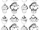 子ども向けカップケーキの無料ぬりえイラスト (ぬりえ カップケーキ 印刷用)