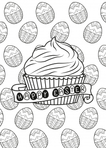 子ども向けカップケーキの無料ぬりえイラスト (ぬりえ カップケーキ 印刷用)