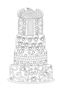 印刷して塗れるシンプルなカップケーキのぬりえイラスト (ぬりえ カップケーキ 印刷用)