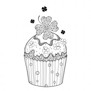 子ども向け無料のカップケーキのぬりえイラスト (ぬりえ カップケーキ 印刷用)