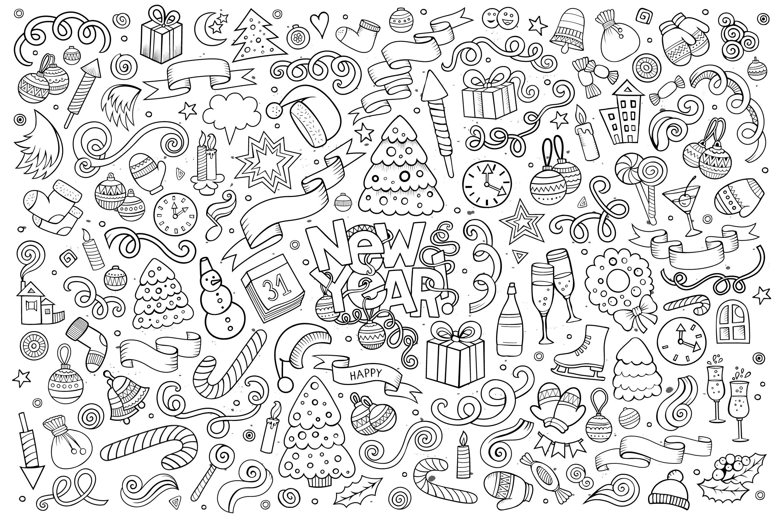 無料で印刷できる落書きアート / 落書きのぬりえイラスト (落書きアート / 落書き)