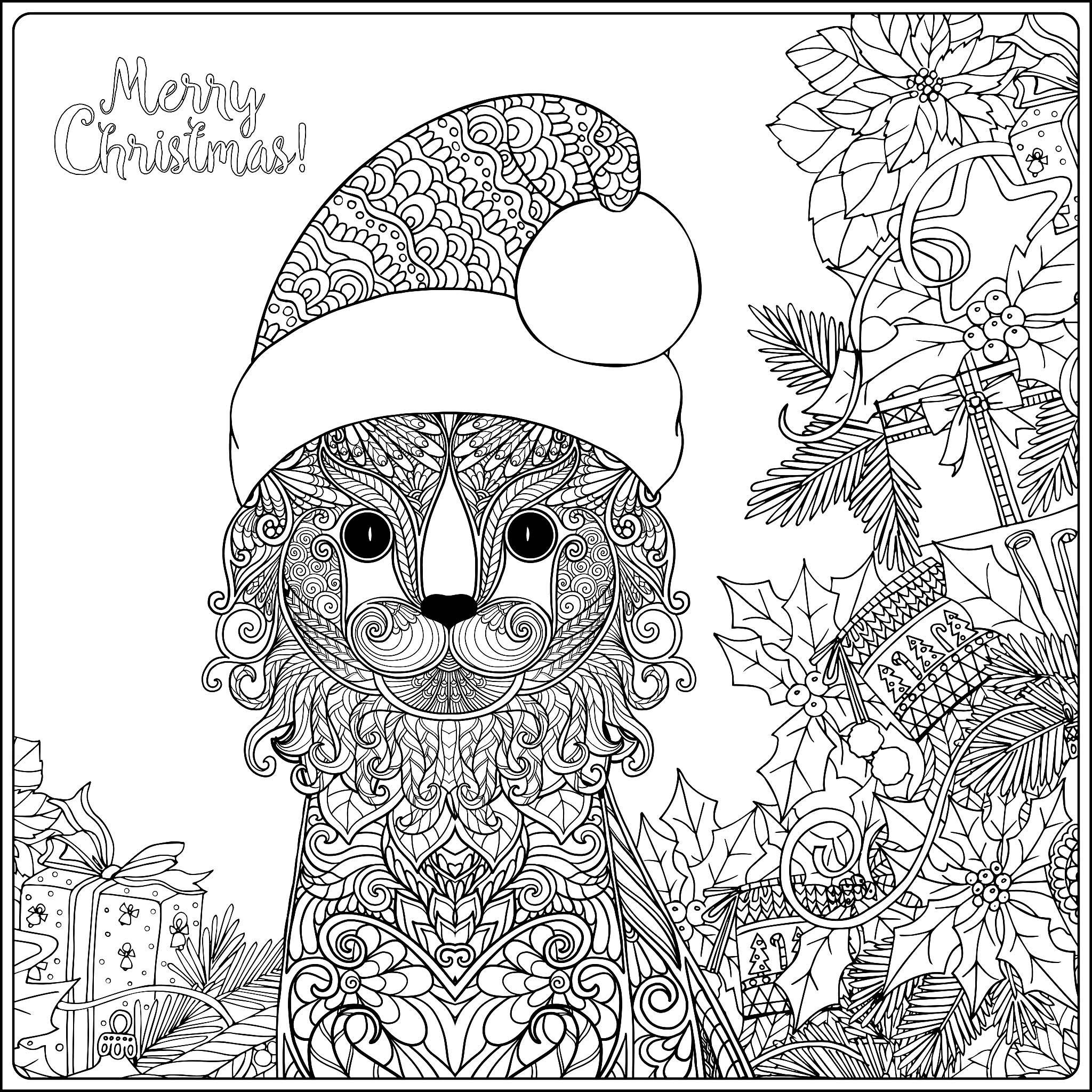 ダウンロード用のクリスマスのぬりえイラスト (クリスマス)