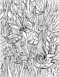 子ども向け魚類のぬりえイラスト (ぬりえ 魚類 印刷用)