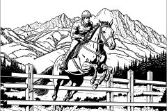複雑なぬりえページ 馬 大人向け印刷用