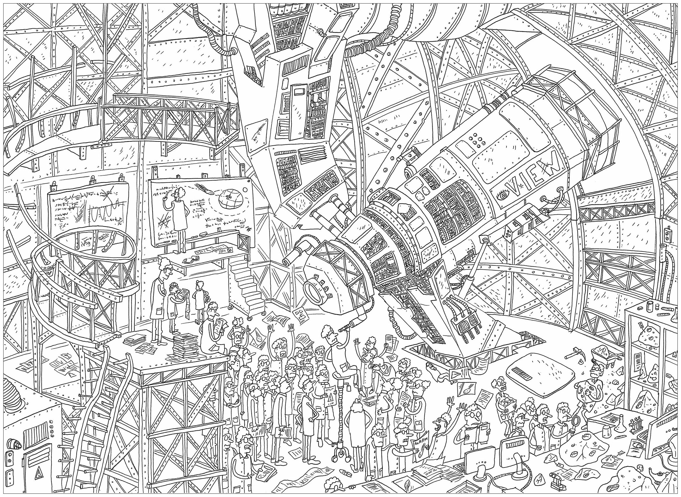 星の望遠鏡の核心への旅 (複雑なぬりえ 分類不能 大人向け印刷用)