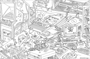 複雑なぬりえページ 分類不能 大人向け印刷用