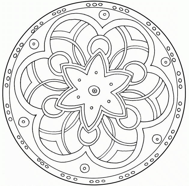 無料で印刷して塗れる- Mandalas (Kids)のぬりえイラスト (Mandala Coloring pages for kids)