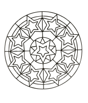 子ども向けのシンプルな- Mandalas (Kids)のぬりえイラスト