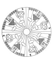 子ども向け無料の- Mandalas (Kids)のぬりえイラスト