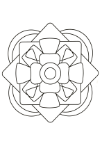 無料で印刷して塗れる- Mandalas (Kids)のぬりえイラスト