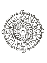 無料で- Mandalas (Kids)の子ども向けぬりえイラスト