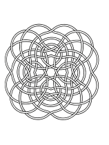印刷して塗れるシンプルな- Mandalas (Kids)のぬりえイラスト