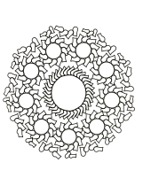 無料でダウンロードできるシンプルな- Mandalas (Kids)のぬりえイラスト