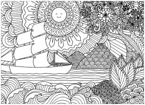 無料で印刷できる風景のぬりえイラスト (ぬりえ 風景 印刷用)