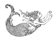ぬりえページ 人魚 大人向け印刷用