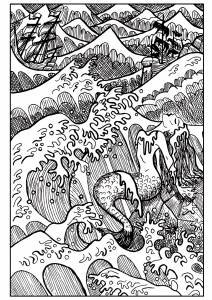 ダウンロード用の人魚のぬりえイラスト (ぬりえ 人魚 印刷用)