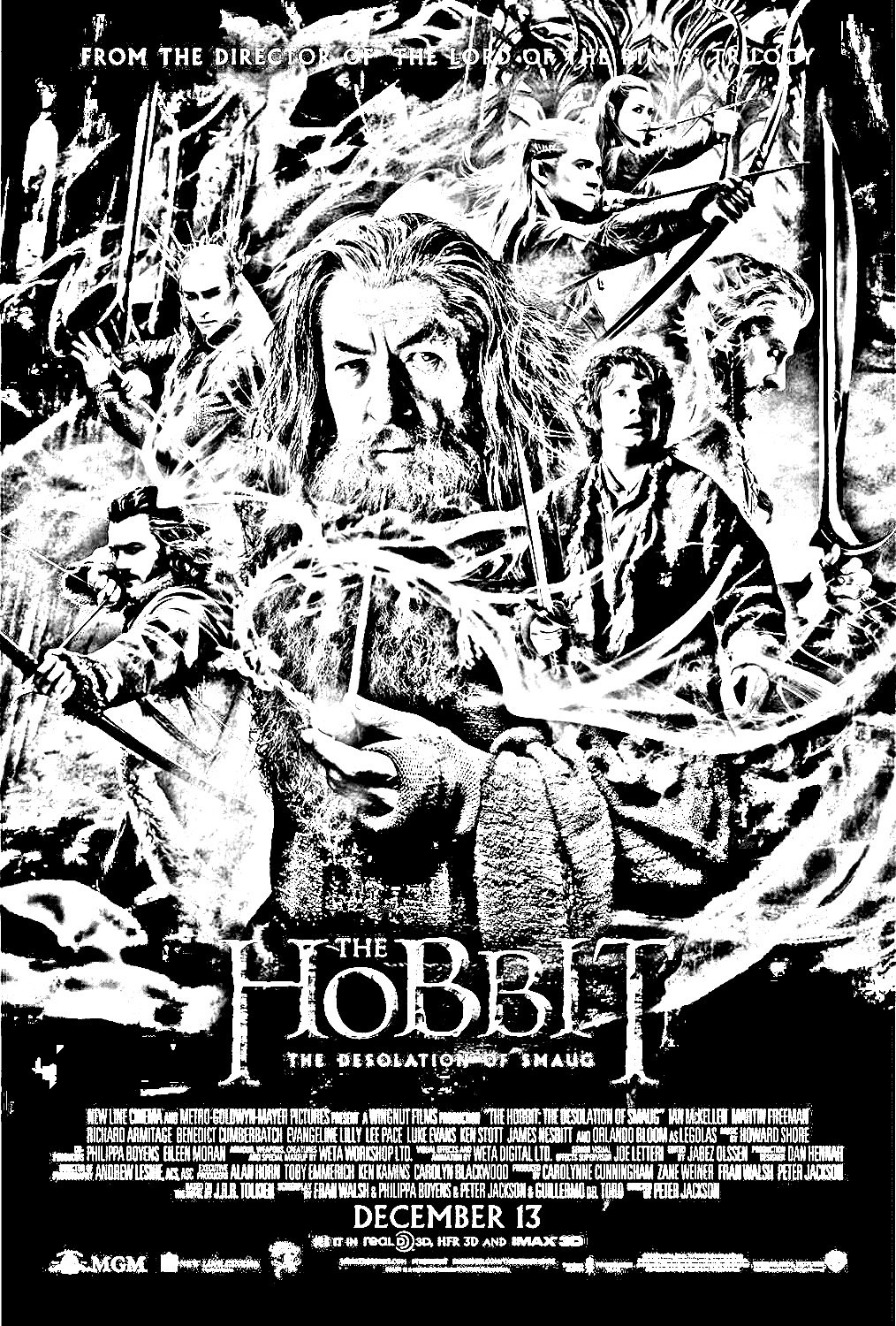 ホビット 竜に奪われた王国 ポスター (ぬりえ 映画のポスター 大人向け印刷用)