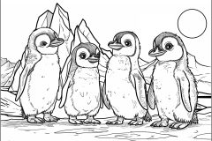 複雑なぬりえページ ペンギン 大人向け印刷用