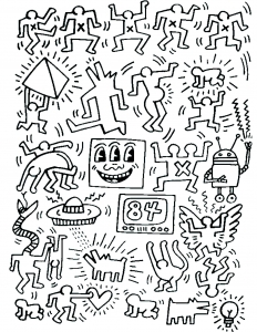印刷して塗れるシンプルなポップアートのぬりえイラスト (ぬりえ ポップアート 印刷用)