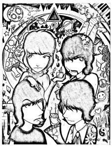 印刷用のサイケデリックのぬりえイラスト (ぬりえ サイケデリック 印刷用)
