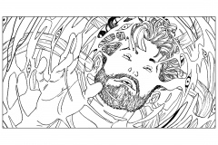 印刷して塗れるシンプルなサイケデリックのぬりえイラスト (ぬりえ サイケデリック 印刷用)