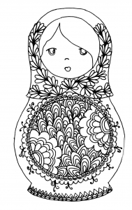 子ども向けロシア人形の無料ぬりえイラスト (ぬりえ ロシア人形 印刷用)