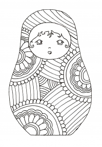 印刷用のロシア人形のぬりえイラスト (ぬりえ ロシア人形 印刷用)
