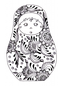 印刷用のロシア人形のぬりえイラスト (ぬりえ ロシア人形 印刷用)