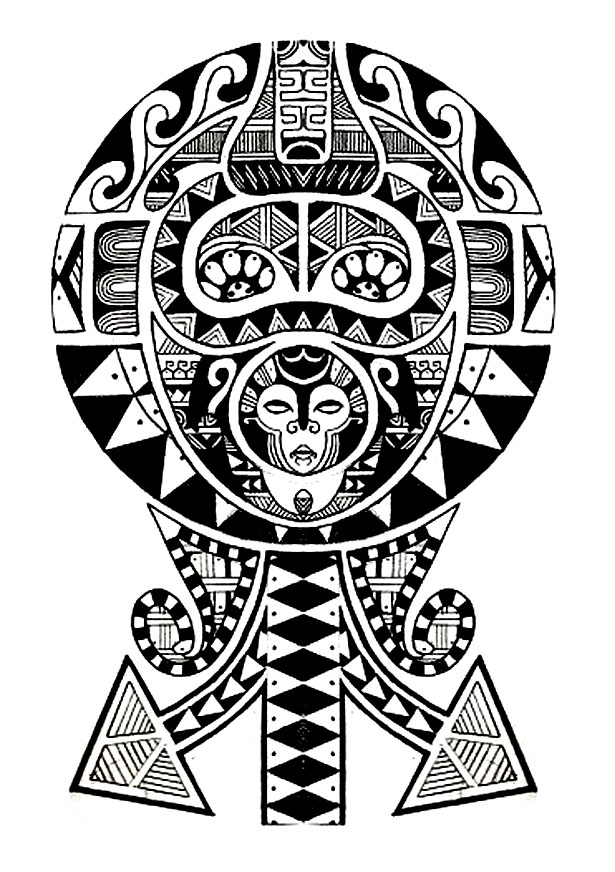 印刷して塗れるタトゥーのぬりえイラスト (タトゥー)