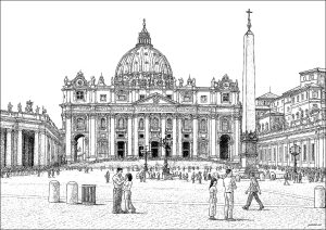 印刷可能なぬりえページ : Rome