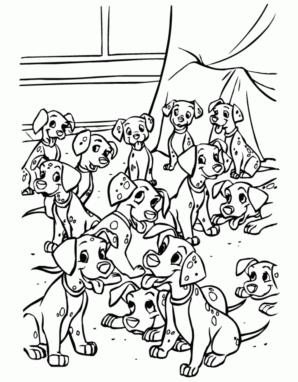 Image of The 101 Dalmatians to download and color 101 Dalmatians Kids