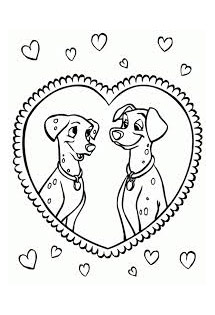 The Dalmatian parents in a heart